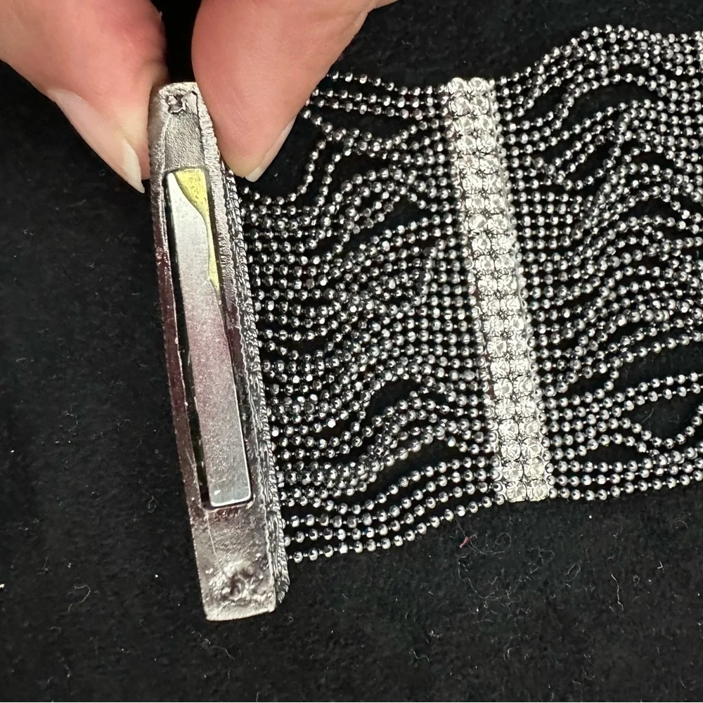 NWT Georgi Vintage Bracelet, Crystals And Dark Silver Beads